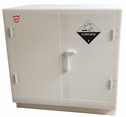 comprar Solvente de laboratório plástico de porta dupla pequeno gabinete corrosivos ácido polipropilénico branco Fabricação em linha